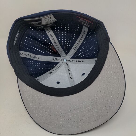 Cap America Premium Line Men's Fitted Hat Blue Size S-M Embroidered Flag Logo - Picture 6 of 8